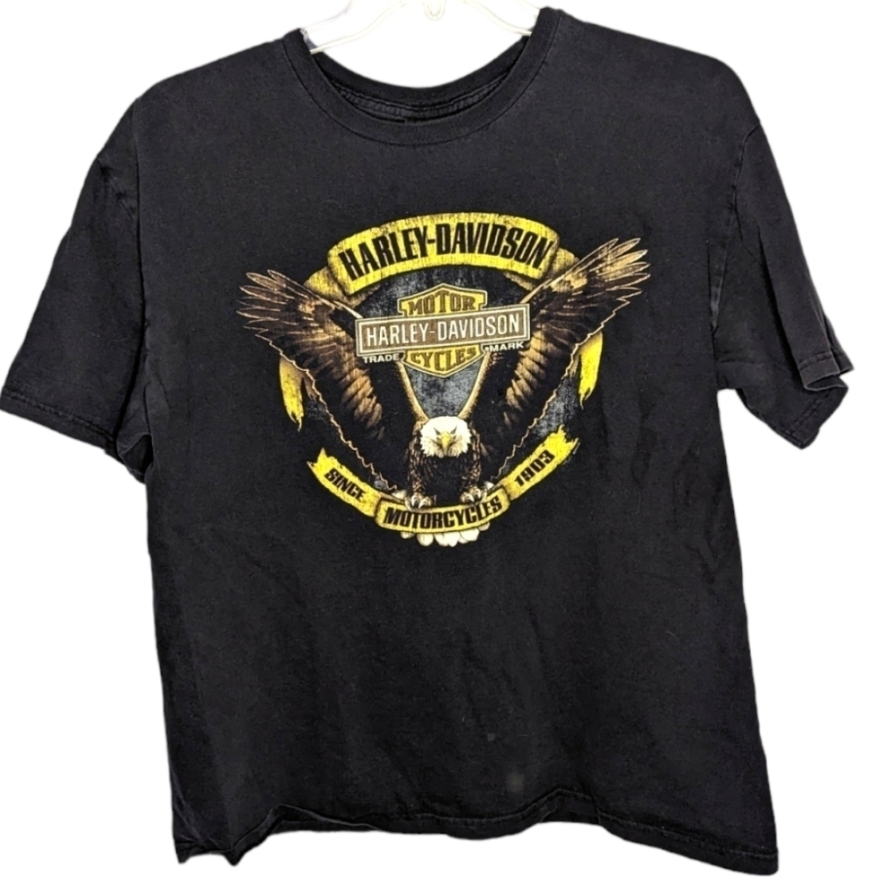 Harley Davidson Ride 2 Live Median Ohio Bald Eagle Biker Tshirt Size men's XL